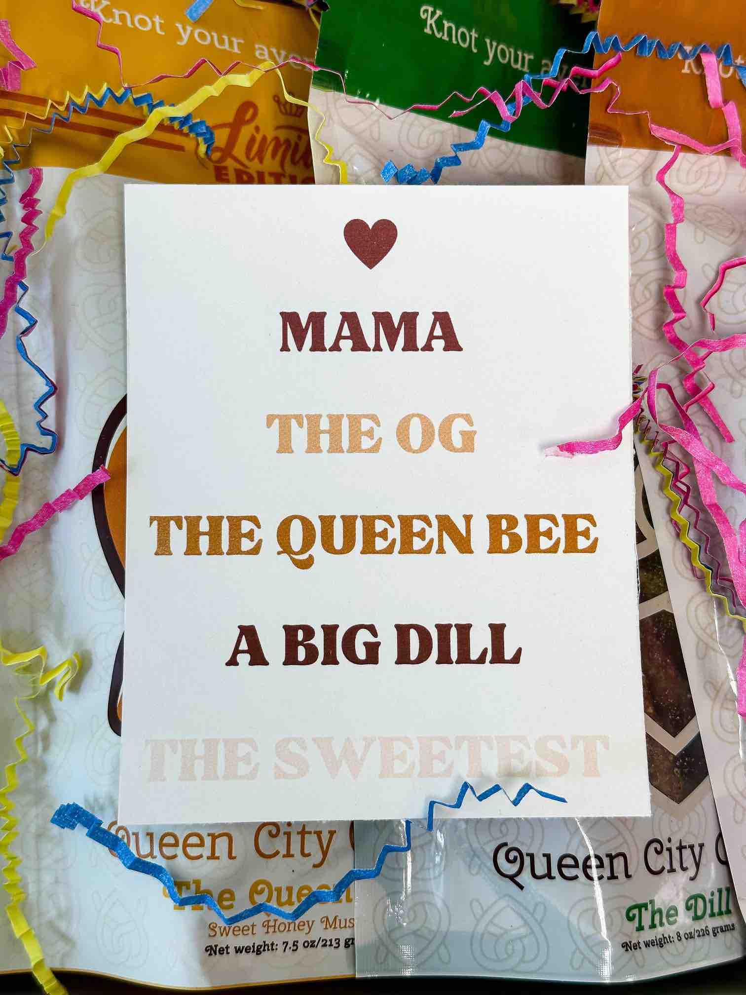 Mother's Day Giftbox- pack of 4. Mama. The Og. The Queen Bee.A Big Dill. The Sweetest