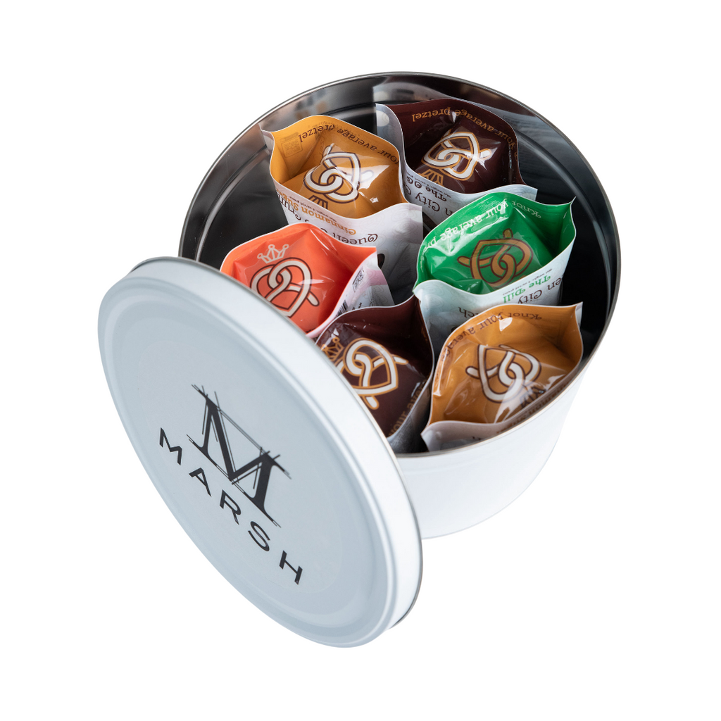 Personalized White Party Tin with Logo